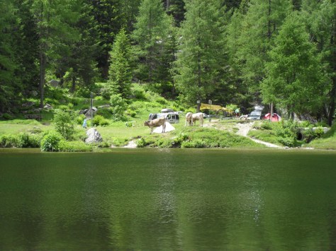 The campsite of the inaugural birthday trip to Val Daone